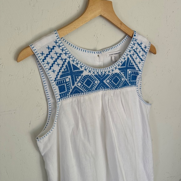 Lucky Brand Boho Linen Blend Dress Large - Picture 7 of 16